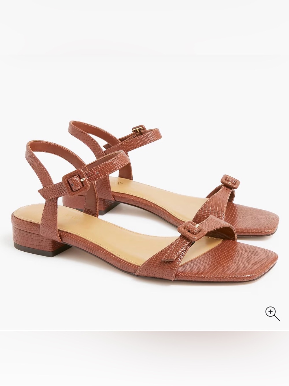 🌺 J. Crew Textured Cognac Brown Strappy Low-Heel Sandals